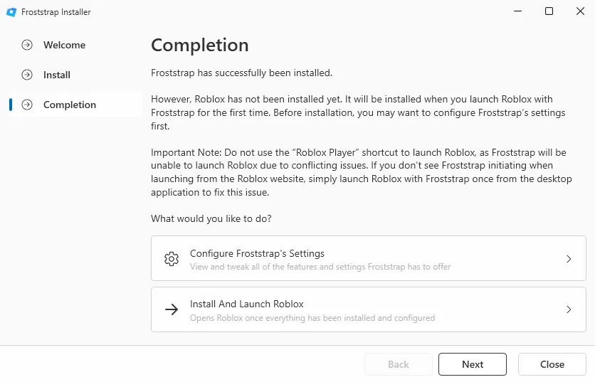 Install Froststrap Frok